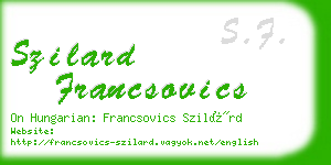 szilard francsovics business card